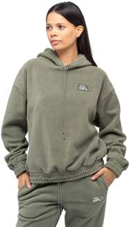 Dames Fleece trainingspak met badge - maat Kaki