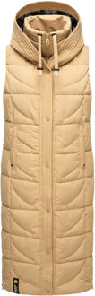 dames gewatteerd vest Brezelchen – Lang & Warm Beige