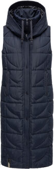 dames gewatteerd vest Brezelchen – Lang & Warm - maat XS Blauw