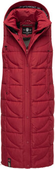 dames gewatteerd vest Brezelchen – Lang & Warm Rood - S