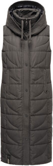 dames gewatteerd vest Brezelchen – Lang & Warm Zwart - S