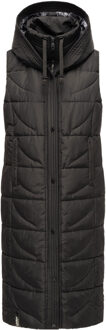 dames gewatteerd vest Brezelchen – Lang & Warm Zwart - S