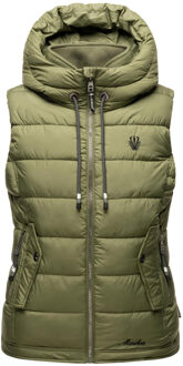 dames gewatteerd vest – Taisaa, licht met capuchon & snackvak Groen - XS