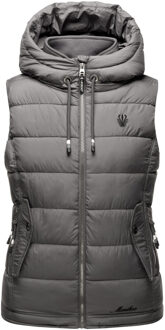 dames gewatteerd vest – Taisaa, licht met capuchon & snackvak - maat S Grijs