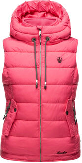 dames gewatteerd vest – Taisaa, licht met capuchon & snackvak - maat S Roze
