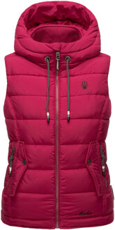 dames gewatteerd vest – Taisaa, licht met capuchon & snackvak Rood