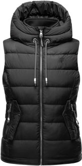 dames gewatteerd vest – Taisaa, licht met capuchon & snackvak Zwart