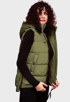 dames gewatteerd vest – Zarinaa, licht met afneembare capuchon Groen - XL
