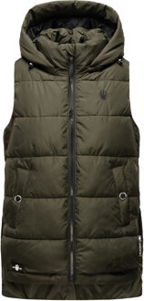 dames gewatteerd vest – Zarinaa, licht met afneembare capuchon - maat 2XL Groen