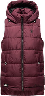 dames gewatteerd vest – Zarinaa, licht met afneembare capuchon - maat 2XL Rood