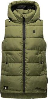 dames gewatteerd vest – Zarinaa, licht met afneembare capuchon - maat Groen