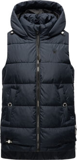 dames gewatteerd vest – Zarinaa, licht met afneembare capuchon - maat M Blauw