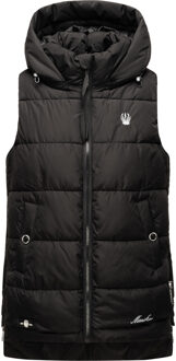 dames gewatteerd vest – Zarinaa, licht met afneembare capuchon - maat M Zwart