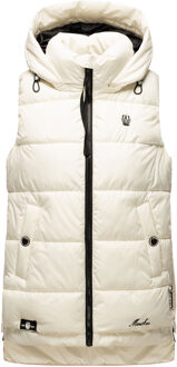 dames gewatteerd vest – Zarinaa, licht met afneembare capuchon - maat Wit
