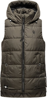 dames gewatteerd vest – Zarinaa, licht met afneembare capuchon - maat XL Grijs