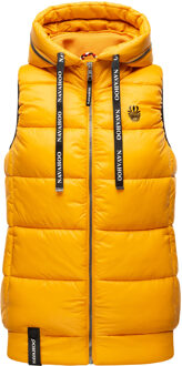 Dames Gewatteerde Bodywarmer Kassidy – Licht & Modern met Capuchon Geel - XL