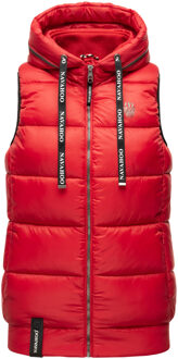 Dames Gewatteerde Bodywarmer Kassidy – Licht & Modern met Capuchon Rood