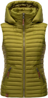 Dames Gewatteerde Bodywarmer Shadaa – Lichte Weste met Afneembare Capuchon Groen - XS