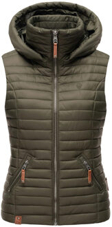 Dames Gewatteerde Bodywarmer Shadaa – Lichte Weste met Afneembare Capuchon Groen