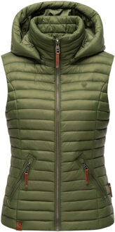 Dames Gewatteerde Bodywarmer Shadaa – Lichte Weste met Afneembare Capuchon - maat Groen