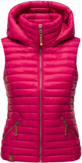 Dames Gewatteerde Bodywarmer Shadaa – Lichte Weste met Afneembare Capuchon - maat Rood
