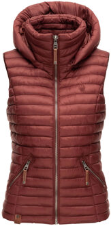 Dames Gewatteerde Bodywarmer Shadaa – Lichte Weste met Afneembare Capuchon - maat Rood