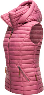 Dames Gewatteerde Bodywarmer Shadaa – Lichte Weste met Afneembare Capuchon - maat Rood