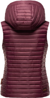 Dames Gewatteerde Bodywarmer Shadaa – Lichte Weste met Afneembare Capuchon Rood - XS