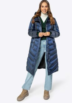 Dames Gewatteerde Donsjas Marineblauw Nylon Donkerblauw