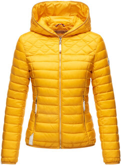 Dames Gewatteerde Jas Ich bin Hübsch – Licht, Stijlvol & Met Gouden Details Geel