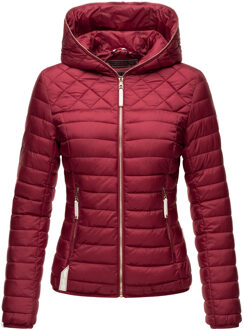Dames Gewatteerde Jas Ich bin Hübsch – Licht, Stijlvol & Met Gouden Details - maat Rood