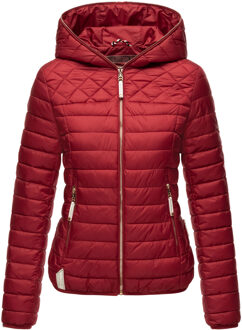 Dames Gewatteerde Jas Ich bin Hübsch – Licht, Stijlvol & Met Gouden Details Rood