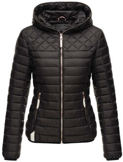 Dames Gewatteerde Jas Ich bin Hübsch – Licht, Stijlvol & Met Gouden Details Zwart