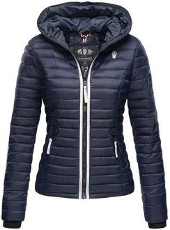 Dames Gewatteerde Jas Kimuk Princess – Licht, Modern & Met Capuchon - maat Blauw