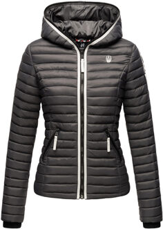 Dames Gewatteerde Jas Kimuk Princess – Licht, Modern & Met Capuchon - maat XS Grijs