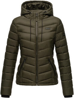 dames gewatteerde jas Kuala met capuchon & lichte voering - maat XS Groen