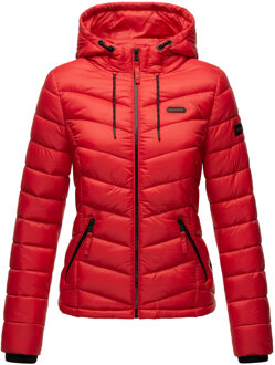 dames gewatteerde jas Kuala met capuchon & lichte voering Rood - XS