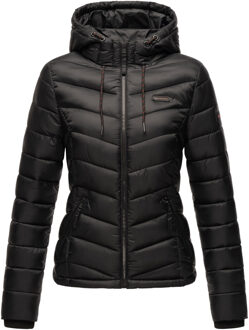 dames gewatteerde jas Kuala met capuchon & lichte voering Zwart
