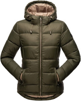 dames gewatteerde jas – Lichte tussenjas met capuchon - maat Groen