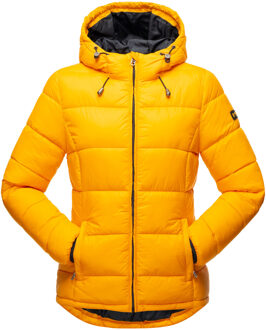 dames gewatteerde jas – Lichte tussenjas met capuchon - maat S Geel