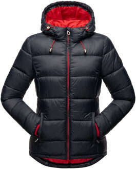 dames gewatteerde jas – Lichte tussenjas met capuchon - maat XS Blauw