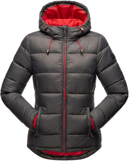 dames gewatteerde jas – Lichte tussenjas met capuchon - maat XS Zwart