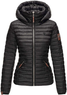 dames gewatteerde jas – Löwenbaby, licht met afneembare capuchon - maat S Zwart