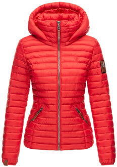 dames gewatteerde jas – Löwenbaby, licht met afneembare capuchon Rood - XS