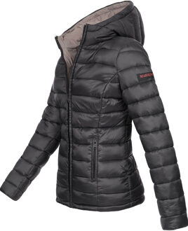 dames gewatteerde jas Lucy met capuchon & lichte voering - maat 2XL Zwart