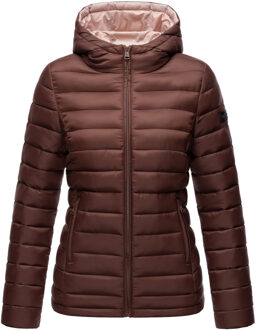 dames gewatteerde jas Lucy met capuchon & lichte voering - maat Bruin
