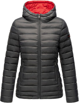 dames gewatteerde jas Lucy met capuchon & lichte voering - maat Grijs