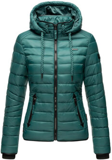 Dames Gewatteerde Jas Lulana – Licht, Trendy & Afneembare Capuchon Groen