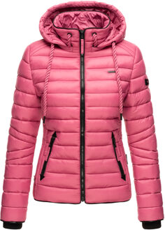 Dames Gewatteerde Jas Lulana – Licht, Trendy & Afneembare Capuchon - maat XS Rood