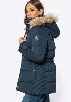 Dames Gewatteerde Jas met Monogram Marineblauw Polyester Donkerblauw - S